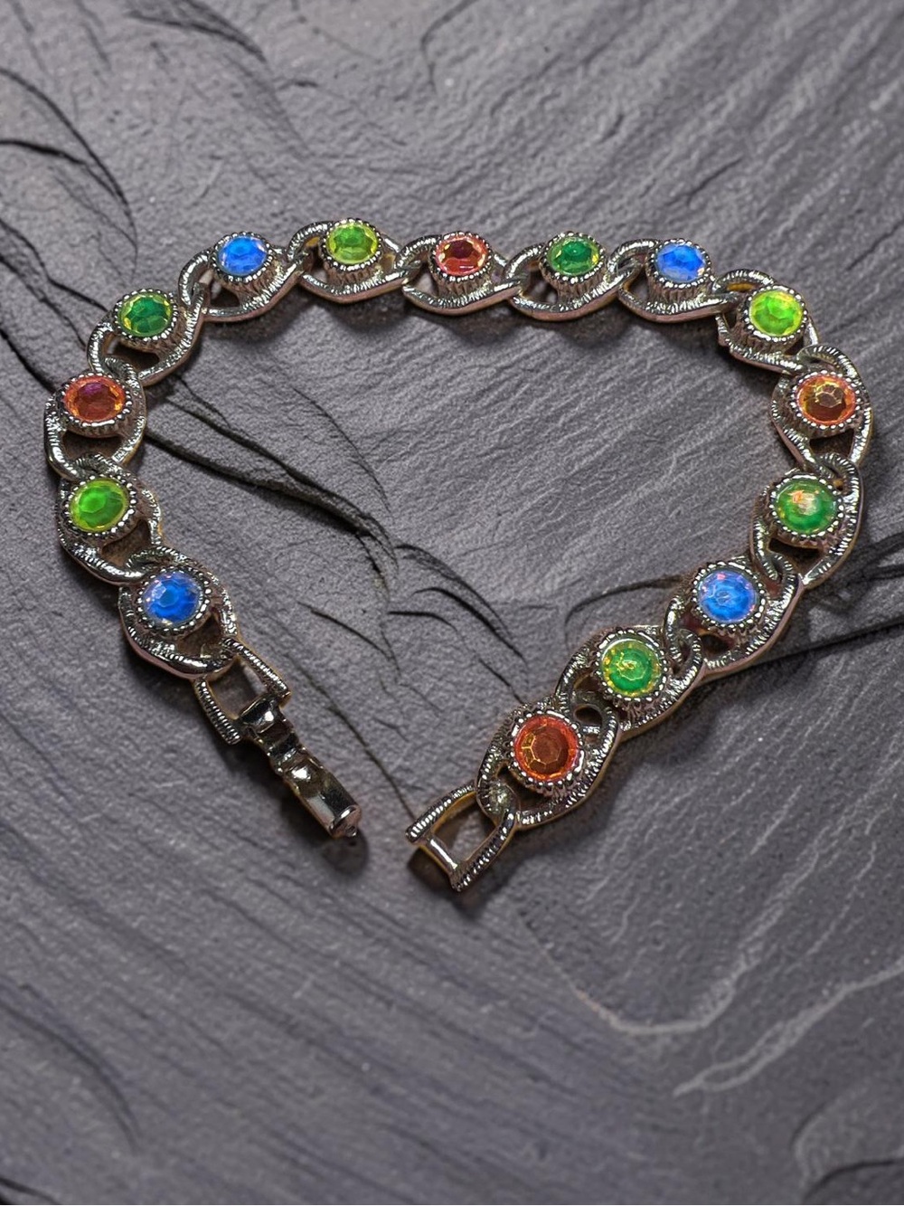 Multicolor Uranium Glass Bracelet - Women Jewelry Size 7.5